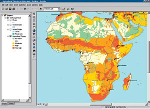 map of agricultural threats in Africa