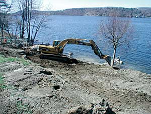 photo of shoreline of Candlewood Lake