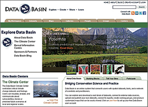 Data Basin home page, click to enlarge