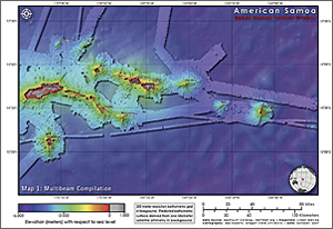 Bathymetry of American Samoa and the broader Eastern Samoa Volcanic Province.