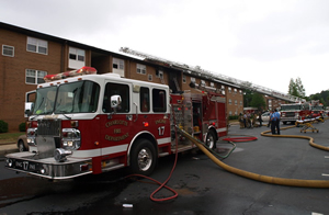 Three alarm at Charlotte apartment complex. (Photo courtesy: Charlotte Fire Department.)