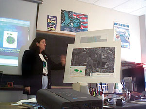 Maureen Grener giving GIS Day demonstration
