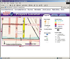 Project Locator screen shot, click to see enlargement