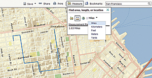 Measure distance or areas or get coordinates with one click.