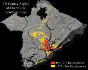map of tri-county region of Charleston, South Carolina