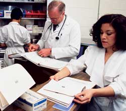 Doctors and nurses and medical records