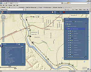 The IBWC GIS web application was developed to review license/lease information.