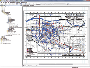 To begin the exercise, open Redlands_Fire01.mxd in ArcMap.