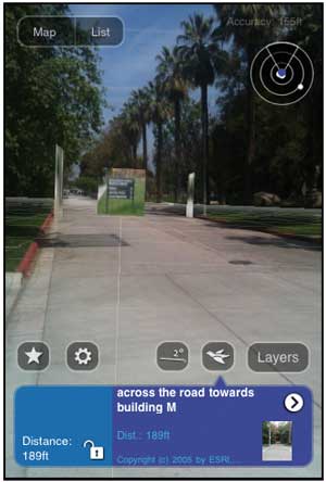 an AR app created with ArcPhoto tools and Layar's iPhone app