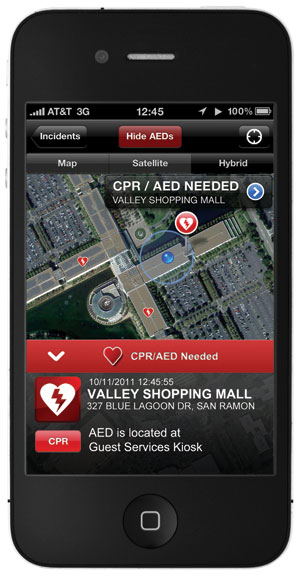 The Lifesaving App notifies the nearest available volunteer to come to the rescue.