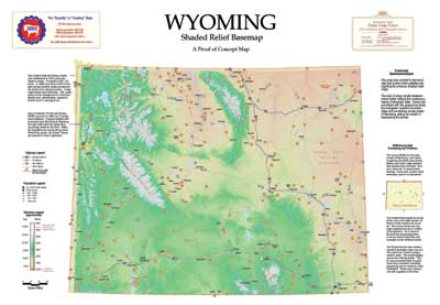 Jim Mossman's Shaded Relief Map of Wyoming