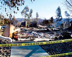 The Viejas fire in San Diego County, California, burned 10353 acres.