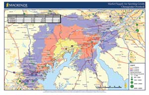 Combining market areas helped determine if a new site was viable.