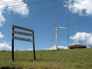 Wind turbines in southern Kenya