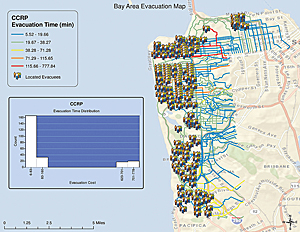 Evacuation map of San Francisco residential areas using CCRP method
