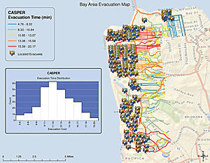 Evacuation map of San Francisco residential areas using CASPER method