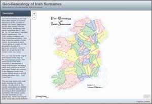 Geo-Genealogy of Irish Surnames web map created for ArcGIS Online