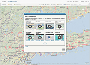 Gear icons indicate that these ArcGIS.com application templates are configurable.
