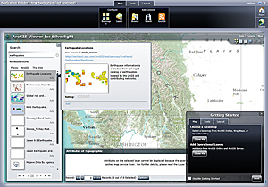 The ArcGIS Viewer for Silverlight application builder steps the user through creation of a web application.