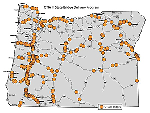 The OTIA III State Bridge Delivery Program is a 10-year, $1.3 billion program.