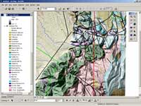 Use the transparency feature in ArcGIS 8.1.