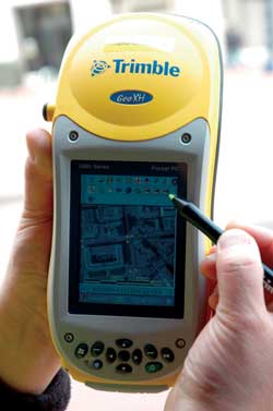 screen of a Trimble GeoXH