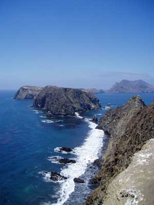 photo of the shoreline on East Anacapa Island