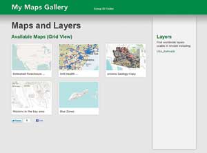 Layer package links can also be added to the <your name> Maps Gallery and synced.
