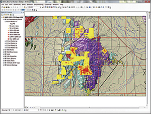 The exercise, set in Battle Mountain, Nevada, uses tabular and polyline geophysical datasets that are synthetic but match the area's underlying geology.