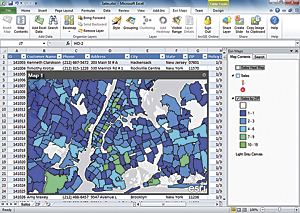 With Esri Maps for Office, users can make data driven maps in Microsoft Excel that can be shared in Microsoft PowerPoint or published to ArcGIS Online.