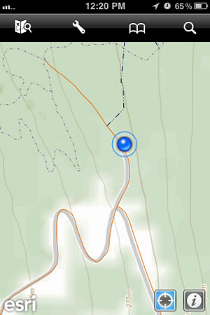The Walker Valley ORV map being used on an Apple iPhone.