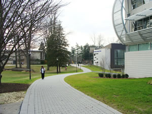Students stroll on the main campus of PhilaU, which will offer a master of science degree in geodesign starting next fall.