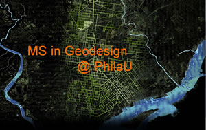The geodesign program logo was designed by student Matthew Michelson.