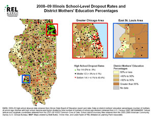 The REL Midwest maps high school students' drop out rates