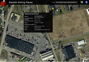 Voters can also view their polling place on an aerial map.