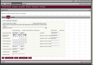 The Project Management view shows a high-level project estimate for a medical facility.