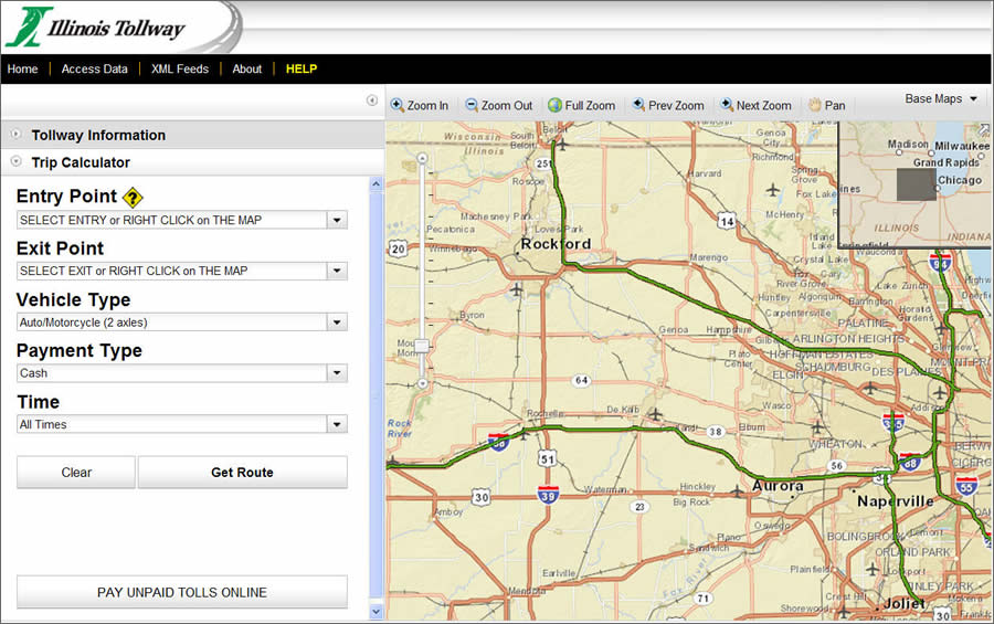 Illinois Tollway Map Map WTQM
