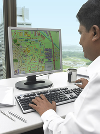 photo of user accessing spatial data in a web browser, click to enlarge