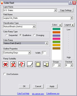 example of ColorTool menu, click to enlarge