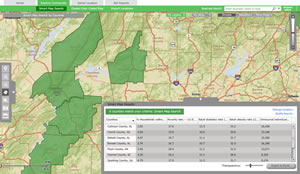 You can use Smart Map Search to compare up to five variables at once.