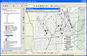 georeferencing a band recapture study map