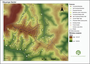 map of the Mayange Sector in Rwanda