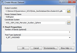Create Mosaic Dataset Tool, see enlargement