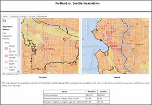 Portland's population is just slightly lower than Seattle's population.