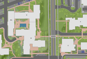 Esri's Campus Basemap template is an ArcGIS Map document