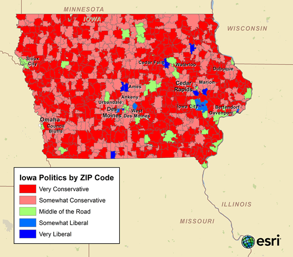 Iowa Politics by ZIP Code