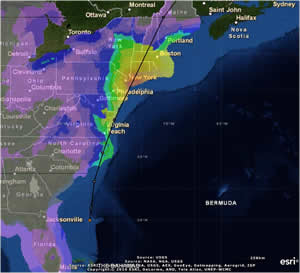 ArcGIS used to track Hurricane Irene.