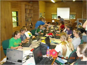 4-H students work on their mapping projects